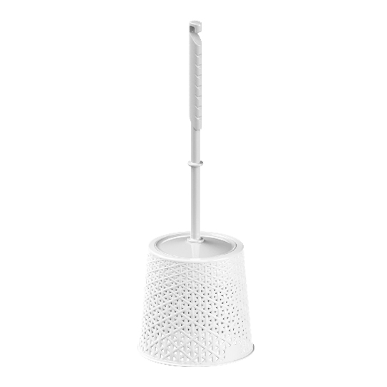 Йоржик для унітаза Ротанг із кришкою білий WC0510