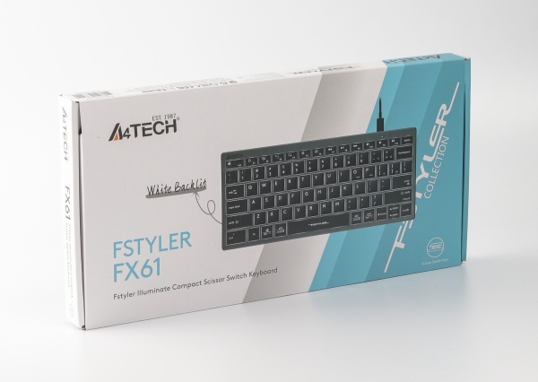 Клавіатура A4Tech (FX61 USB (Grey)) з ножичними перемикачами Fstyler grey 