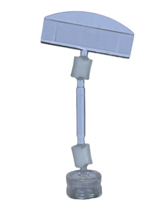 Держатель ценника на магните Ø20 мм с ножкой 50 мм прозрачный пластиковый 5 шт. 