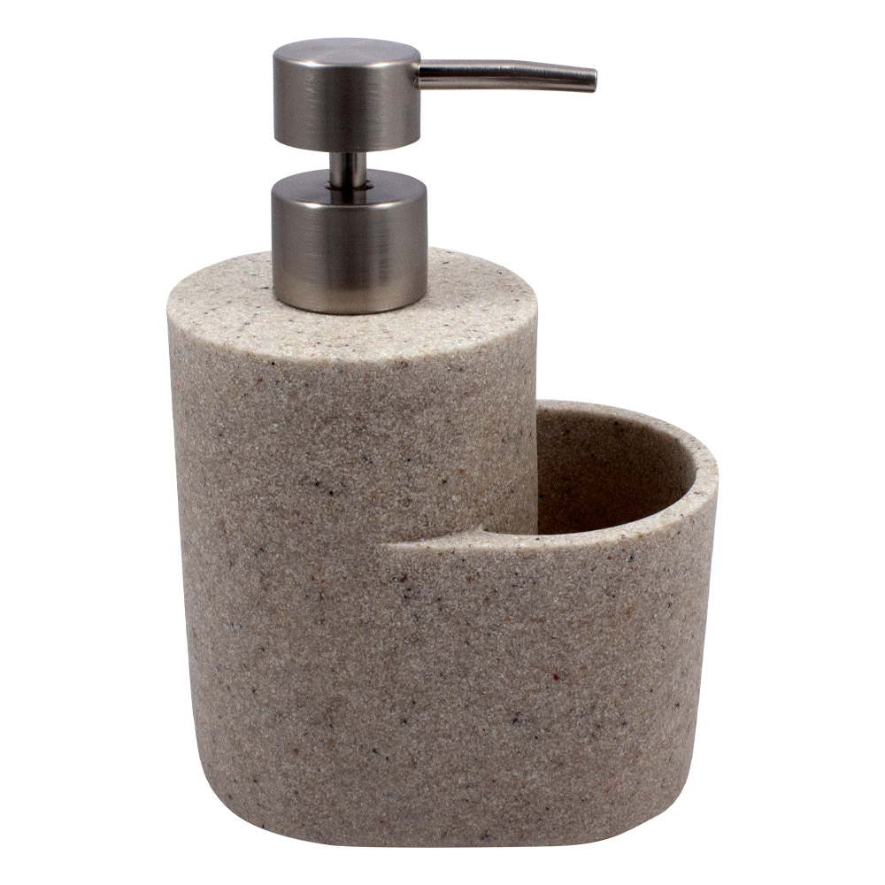 Дозатор для жидкого мыла Arino с отделением для щетки песочный 64661