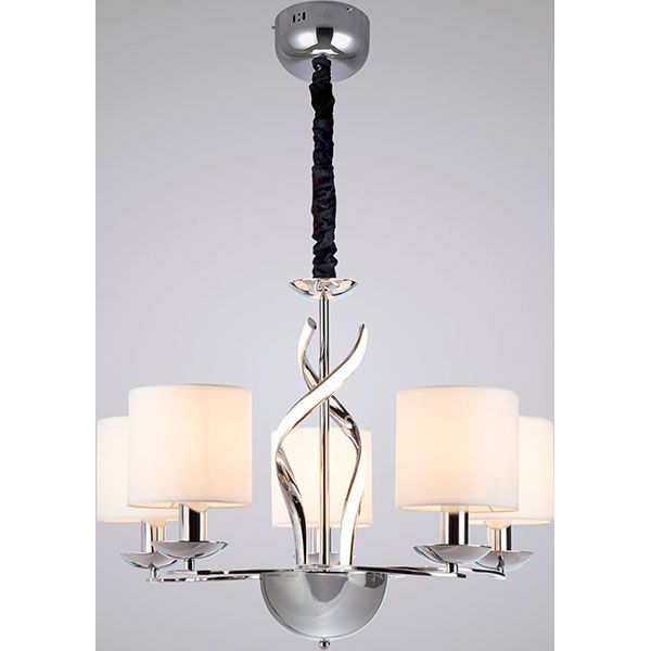 Люстра підвісна Strotskis Contessa пульт ДК LED 16 Вт 5x40 Вт E14 хром/білий 422/5 
