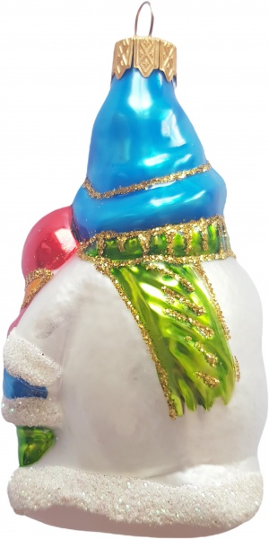 Подвеска Юріта Снеговик и девочка F222 белый с голубым