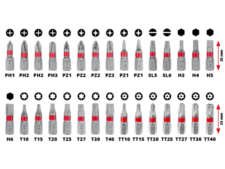Набор бит Einhell XS-CASE 32 шт. 118693