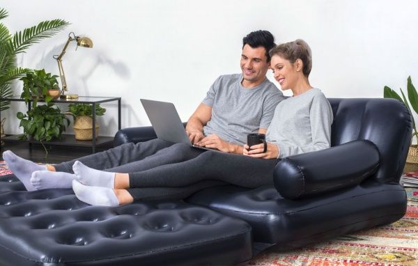 Диван Bestway Multi Max Comfort Quest 188х152 см трансформер надувной с электронасосом черный