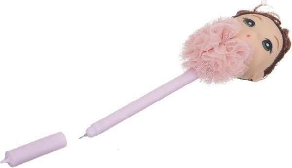 Ручка гелевая Кукла белые волосы 