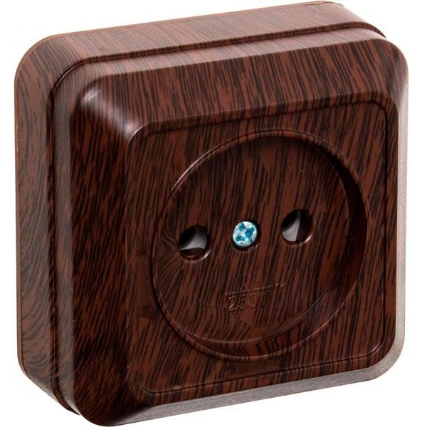 Розетка Underprice BD-SCP.MZ20G1WTG-Wal без заземления орех