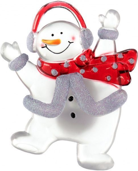 Декоративна фігура LED Сніговик з присоскою 13 см 