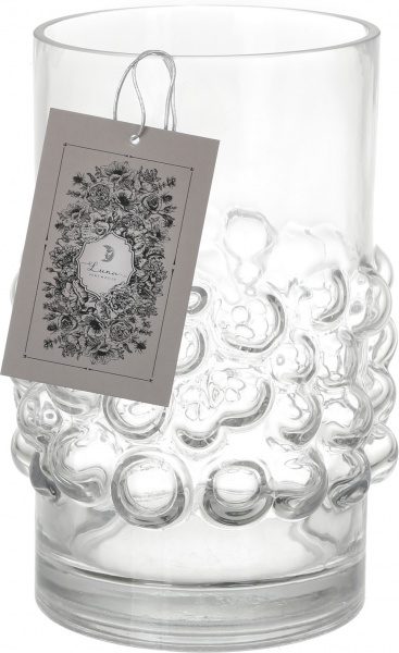 Ваза стеклянная Bubbles 21 см прозрачная 