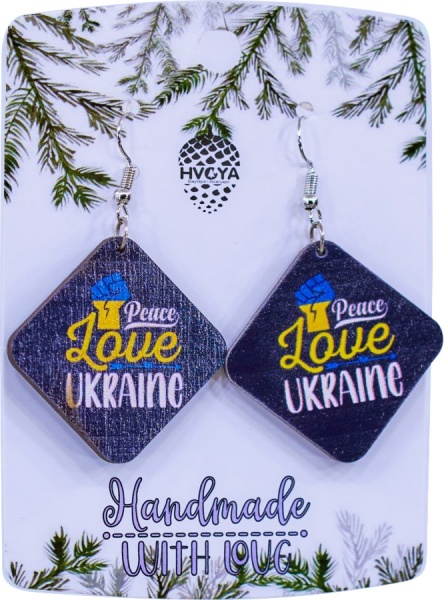 Сережки Love Ukraine 3,9x3,9 см S-2228
