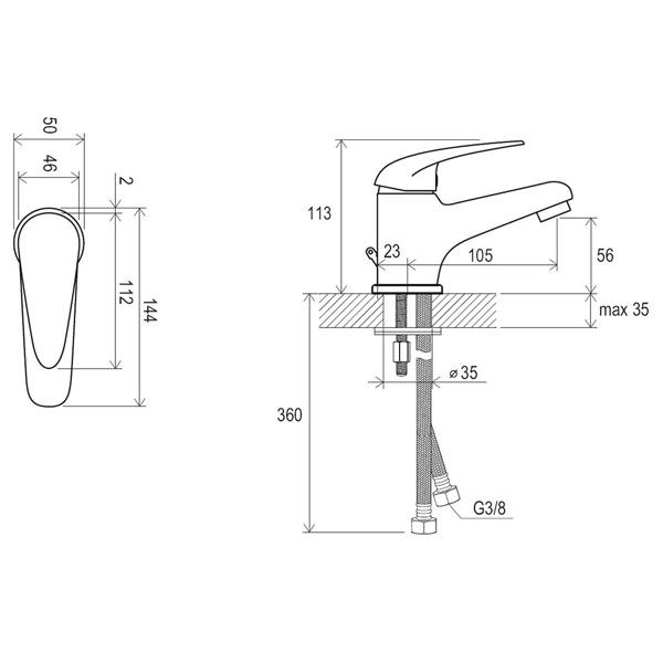 Смеситель для умывальника Ravak SN 012.00 (X070002)