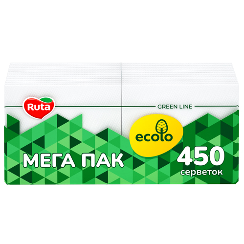 Салфетки столовые Ecolo 21x24 см 450 шт.