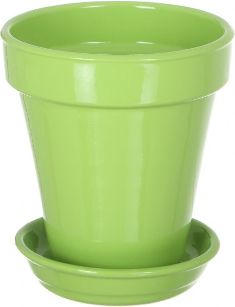 Горшок керамический Ориана-Запорожкерамика Наперсток глянец круглый 0,6л лайм (065-0-020) 