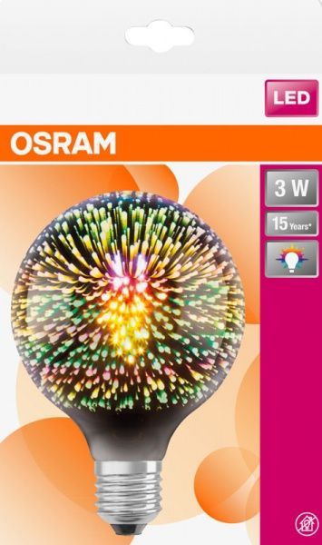 Лампа светодиодная Osram LED Globe 3 Вт E27 multicolor К 220 В разноцветная 4058075091917 