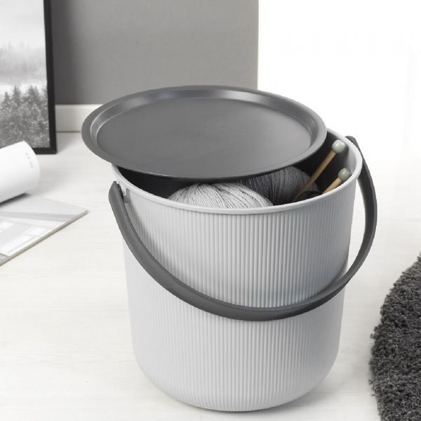 Відро зі знімною кришкою TEA для зберігання Akita 10 л сірий 