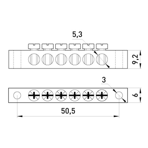 Шина нульова  E.next (e.bsa.stand.20.6) 6 отв. 20 А s056001