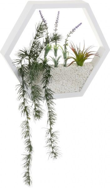 Декор настінний Nature шестикутний 34,5x30 см білий 