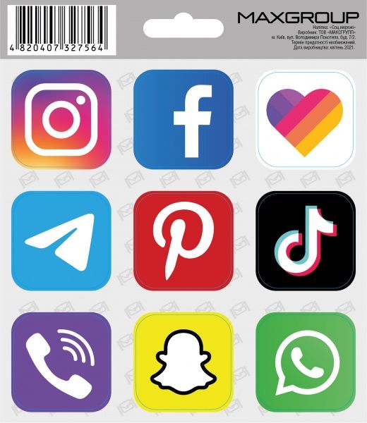 Наліпка MAXGROUP Соціальні Мережі NM-052