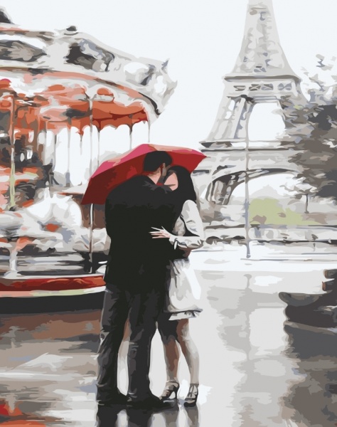 Картина за номерами Кохання в Парижі bk_1305 40x50 см BookOpt 