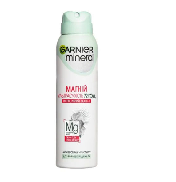 Дезодорант-антиперспирант унисексдля женщиндля мужчин Garnier Men Expert Магній Інтенсивний захист 150 мл