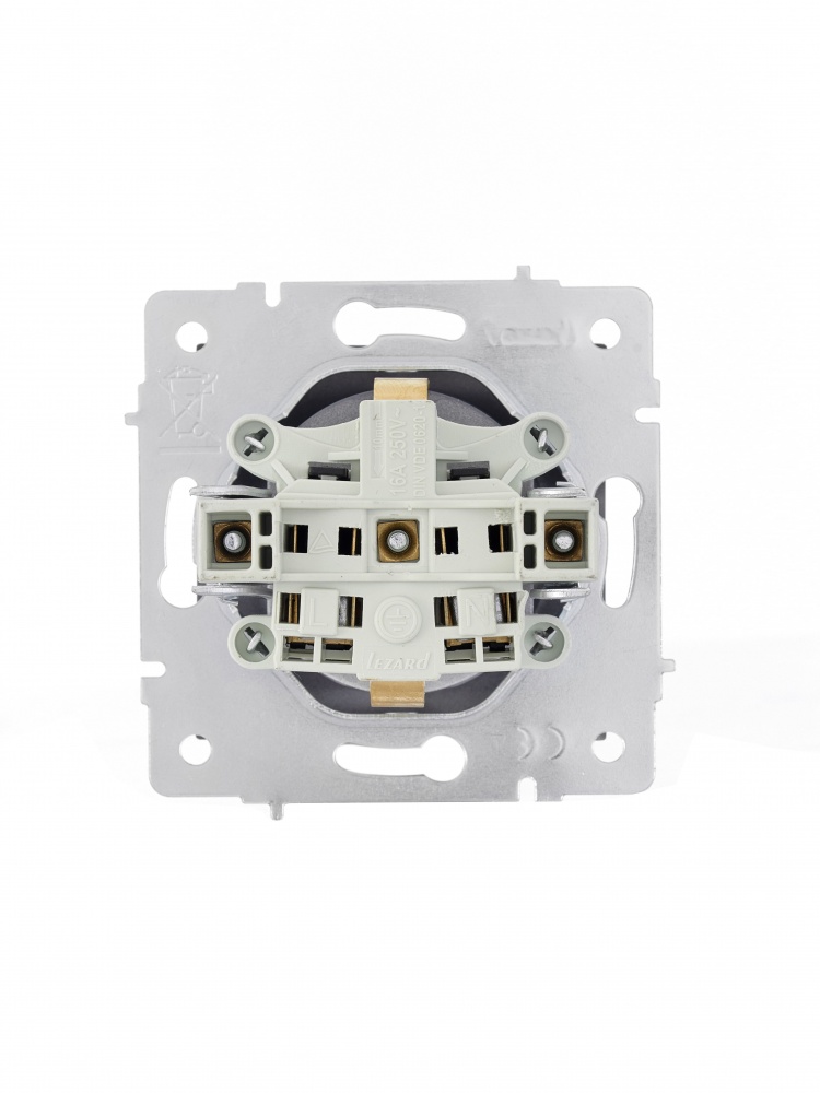 Розетка побутова із заземленням Lezard Vesna шефілд грей 742-3488-124B