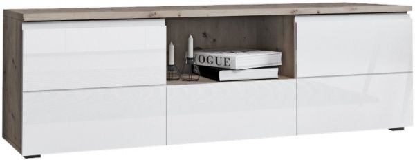 Тумба под ТВ MEZO 140 белый / дуб артизан 