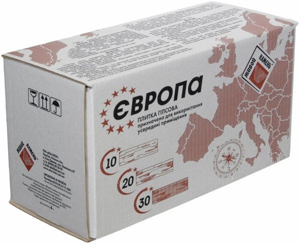 Плитка гипсовая уголок Живой камень Европа 20 1,2 пог.м 