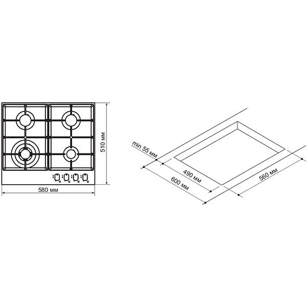 Варочная поверхность Pyramida PFG 647 SAND LUXE