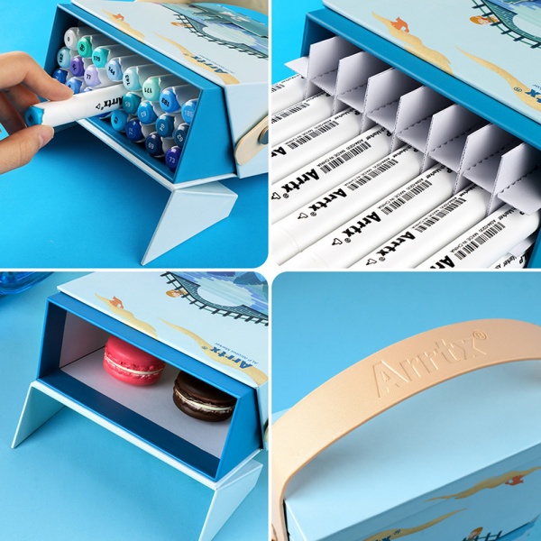 Набор маркеров Arrtx спиртовых Alp ASM-02BU 24 цвета синие оттенки LC302215 