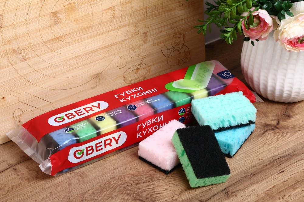 Губка для посуды OBERY пористая 10 шт.