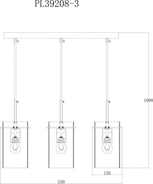 Підвіс Accento lighting Monaco ALPL-PL39208-3 3x40 Вт E14 хром 