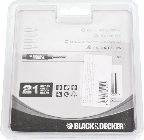 Набор бит Black+Decker 21 шт. A7074