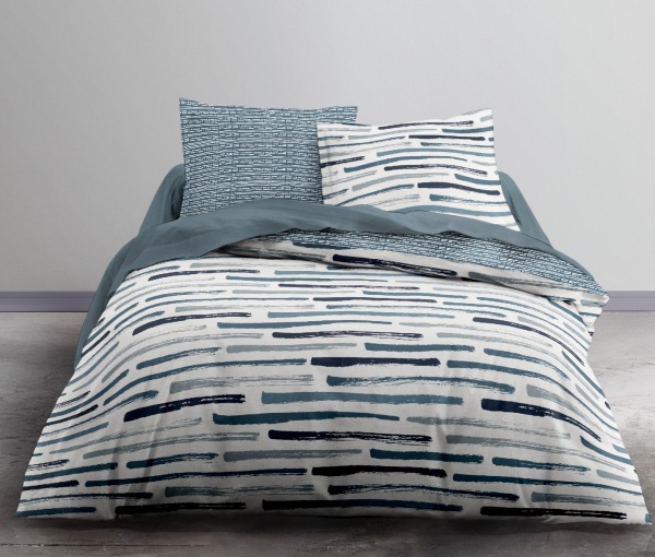 Комплект постельного белья Brest полуторный серый с белым Today (без простыни)