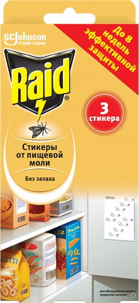 Засіб від комах Raid Стікери від харчової молі 40г 