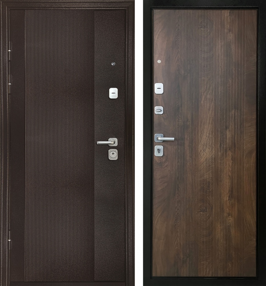 Дверь входная Двері БЦ Хотин (спил коньячный) медь 2050x960 мм правая