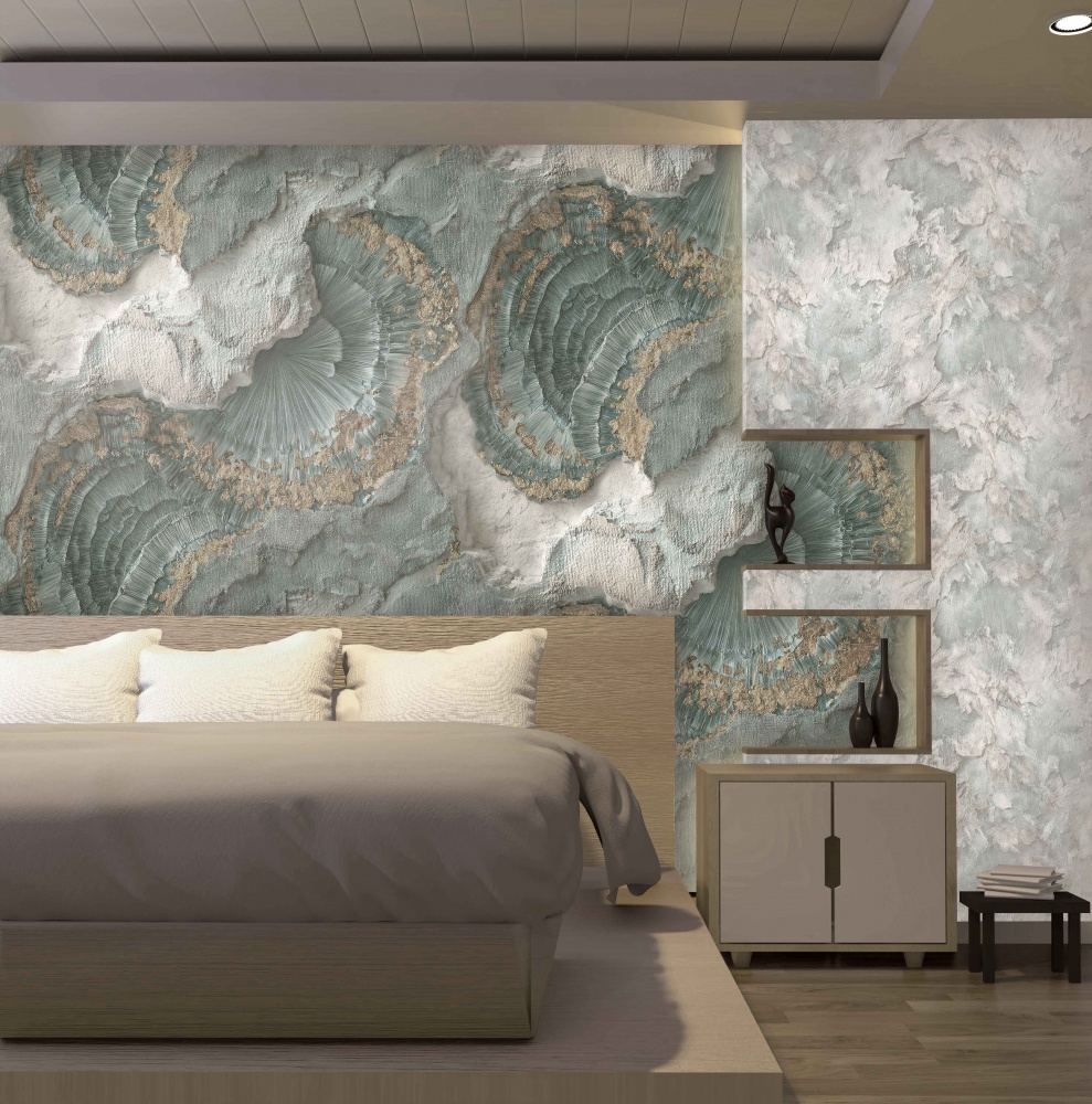 Обои виниловые на флизелиновой основе Славянские обои Le Grand platinum Изумруд 2 8797-05 1,06x10,05 м