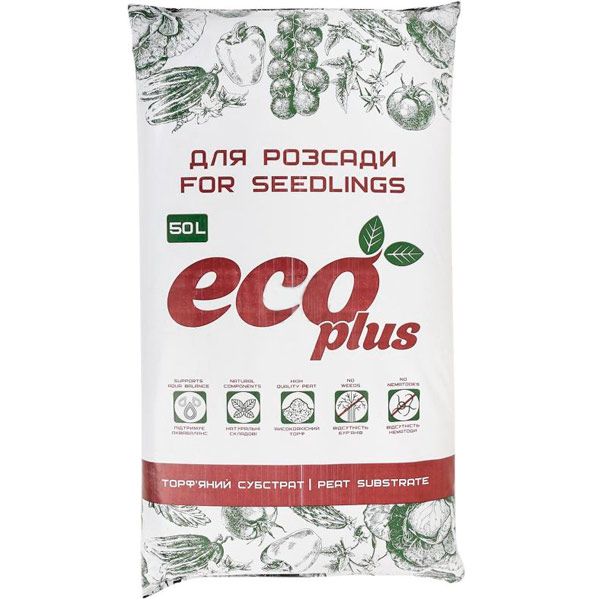 Субстрат торфяной Eco Plus для рассады 50 л