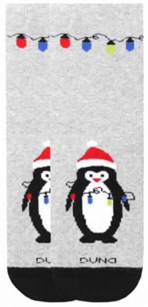 Шкарпетки дитячі для дівчатокдля хлопчиків Duna новорічні 4022 р.12 сірий 