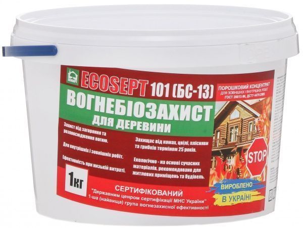 Вогнебіозахист Ecosept 101(БС-13) сухий не створює плівки 1 л