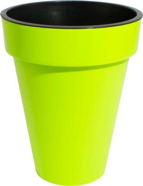 Горшок пластиковый Prosperplast Cube slim 2 в 1 круглый 25л лайм (73952-389) 