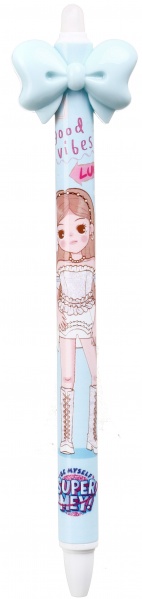 Ручка гелевая Крылья голубая чернила синие 