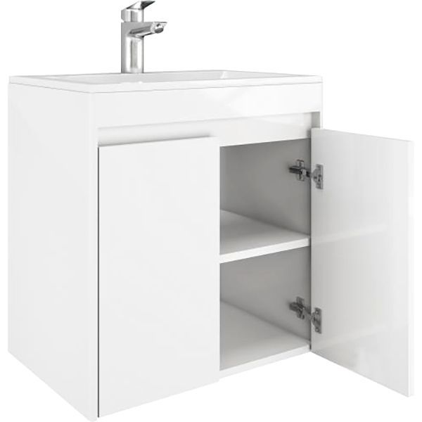 Тумба підвісна Water House Preference N1 60 МДФ білий глянець під умив.Como 60