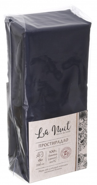 Простирадло 180x220 см чорний La Nuit 