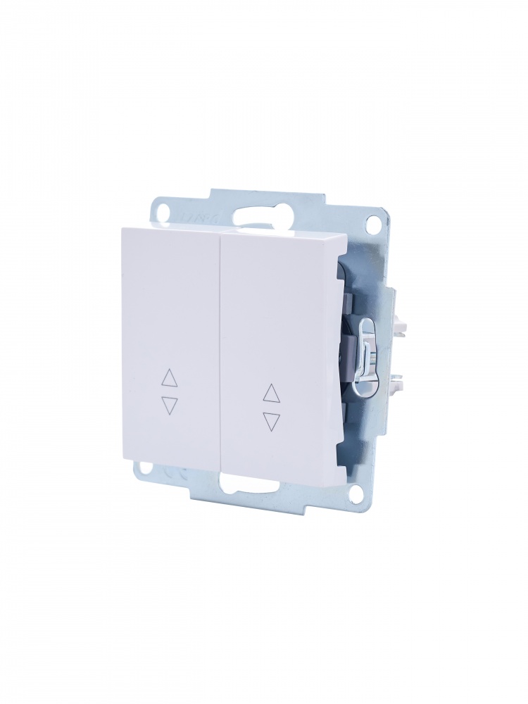 Выключатель проходной двухклавишный Lezard Vesna белый 742-0288-106