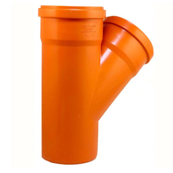 Тройник канализационный Evci Plastik 110х50 мм 45° внешний