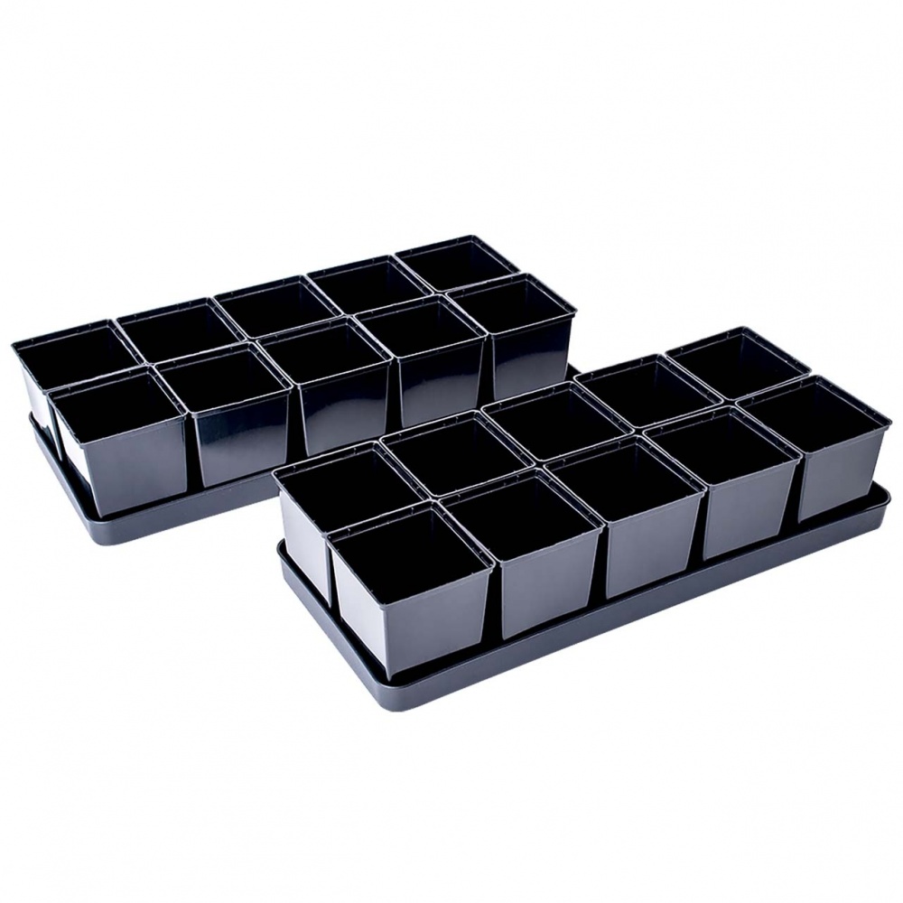 Комплект Алеана для рассады большой (20 вазонов+2 поддона), черный