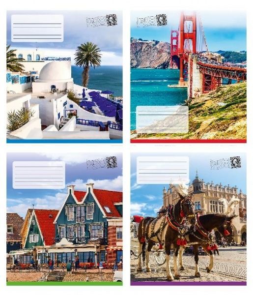 Комплект зошитів 48 аркушів у клітинку Місто Поліграфіст