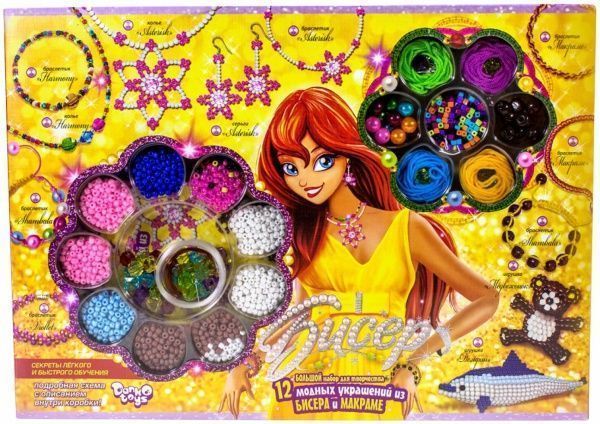 Набір для створення прикраси Danko Toys Бісер Макраме БФ-01