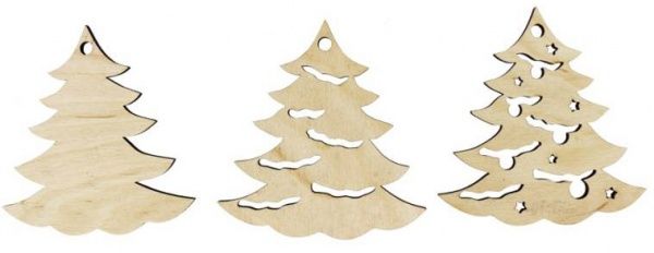Набор заготовок Елочки с орнаментом 3 шт. 4801634 Rosa Talent 