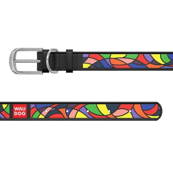 Ошейник WAUDOG Design с рисунком Витраж 2,5х38-49 см черный