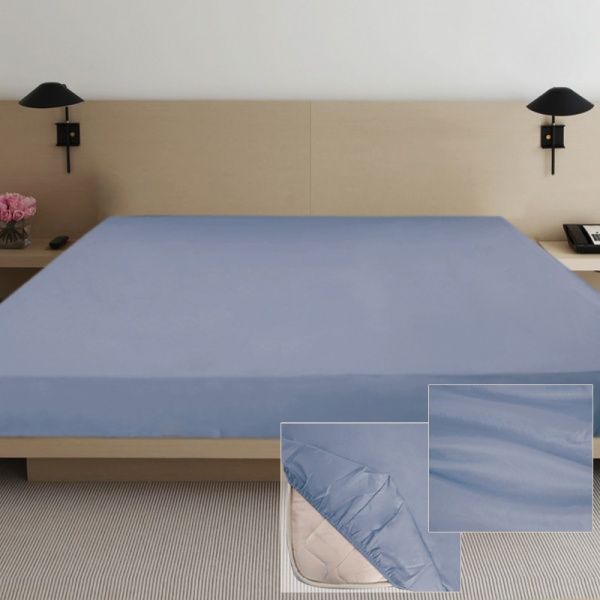 Простирадло на резинці Дизайн 13 (сатин) 200x140 см блакитний Ярослав 